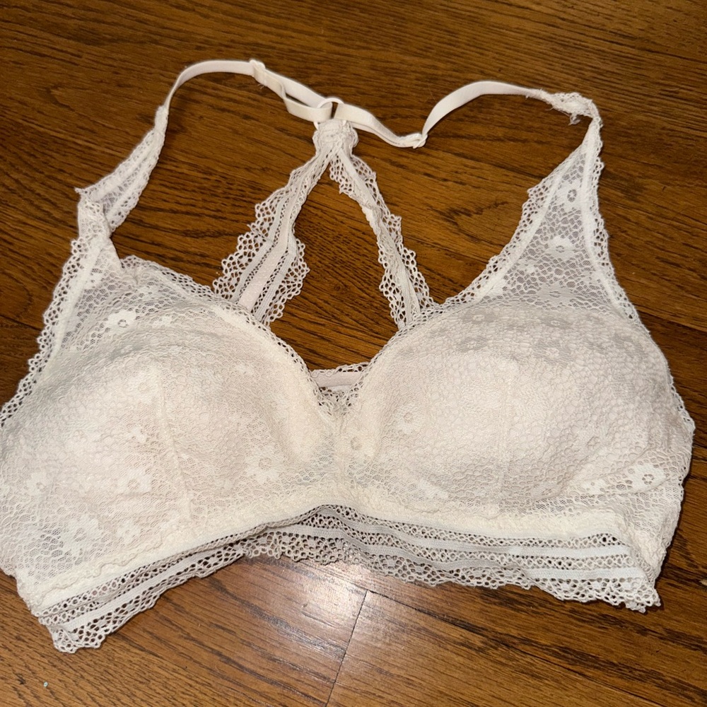 Victoria's Secret Cream Lace Bralette with Racerback